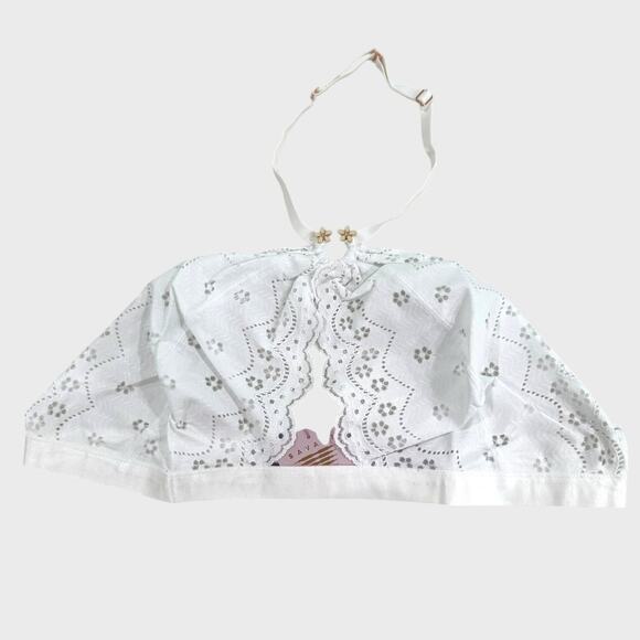 Savage X Fenty Curvy Broderie Lace Halter Bralette | Plus 3X White Festival Top - Picture 2 of 10